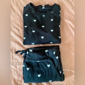 Lou & Grey Hearts Jogger and Sweatshirt set-sz Med